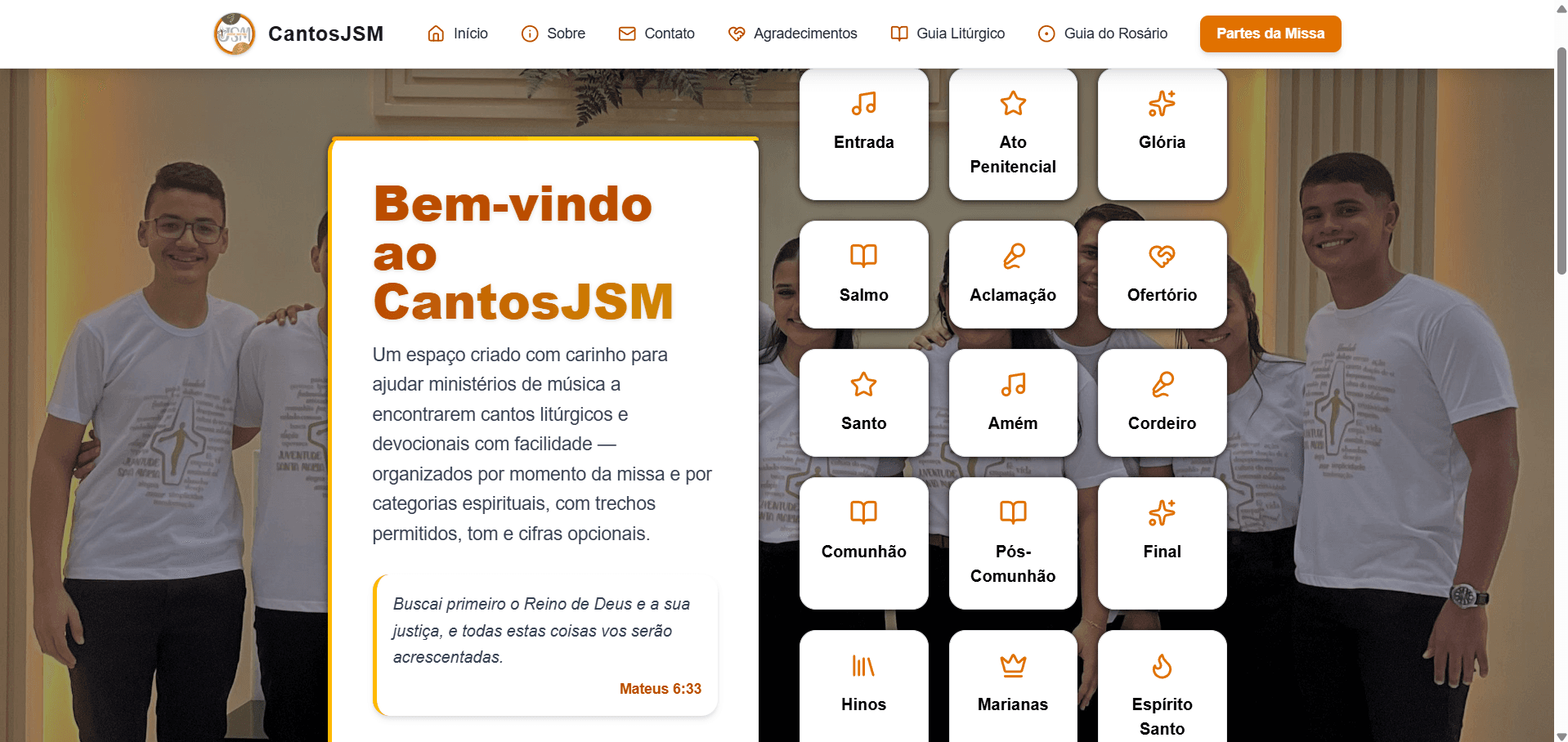 Imagem do projeto Cantos JSM